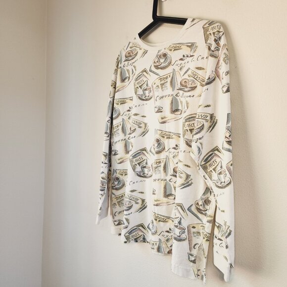 Relevant Products All Over Print Breakfast Theme Long Sleeve Tee L Cotton VTG90' - Picture 4 of 16